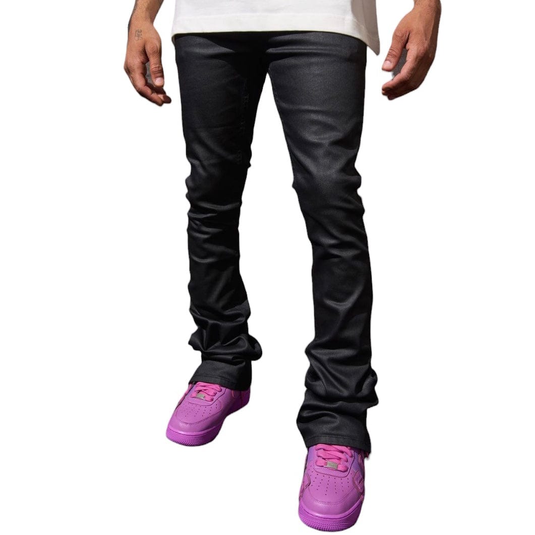 Serenede Caviar Wax Stacked Jean (Black) CWSJ-BLK