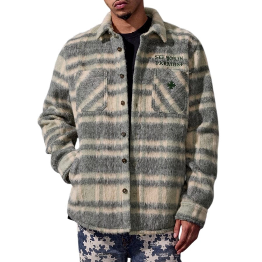 See You In Paradise Embroidered Shacket (Olive) 2570