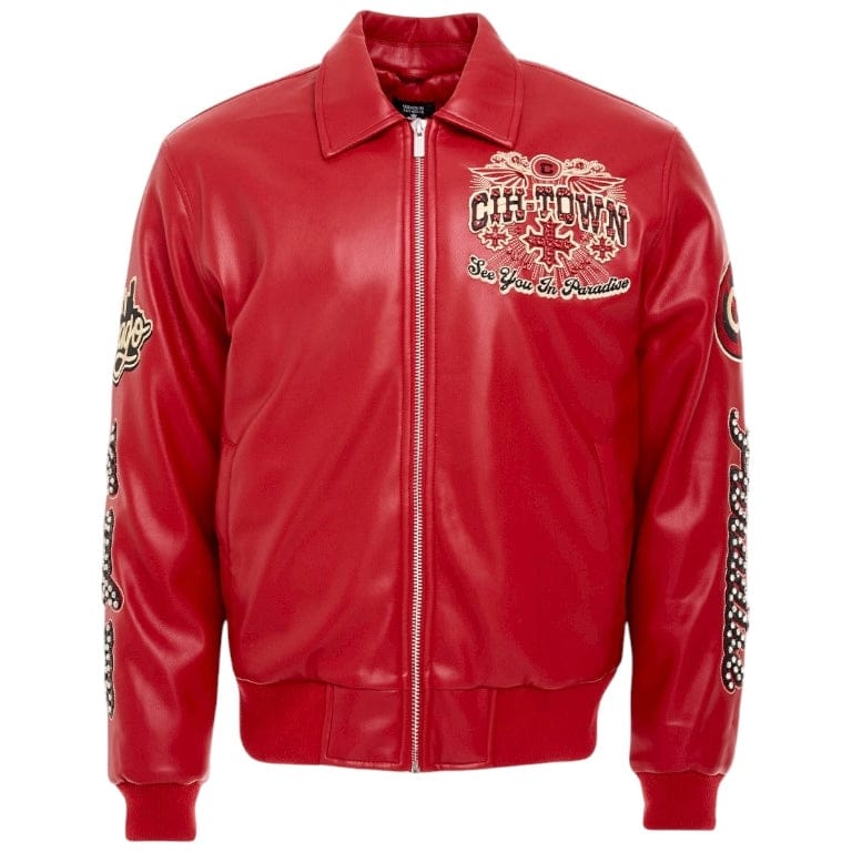 See You In Paradise Windy City Varsity Jacket (Red) 91747