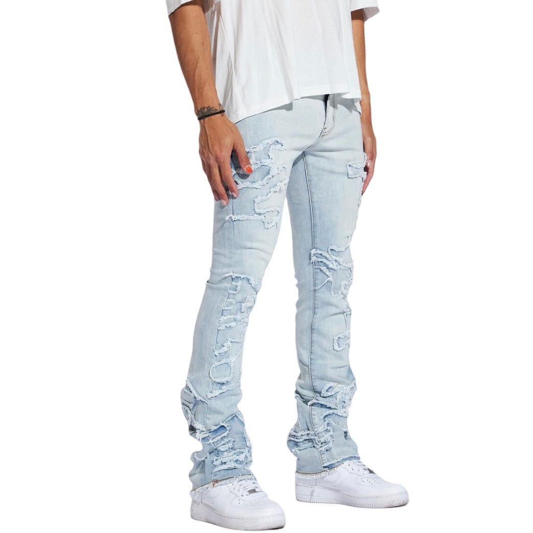 Crysp Raven Flare Denim (Light Blue Distress) CRYSPR241-0003