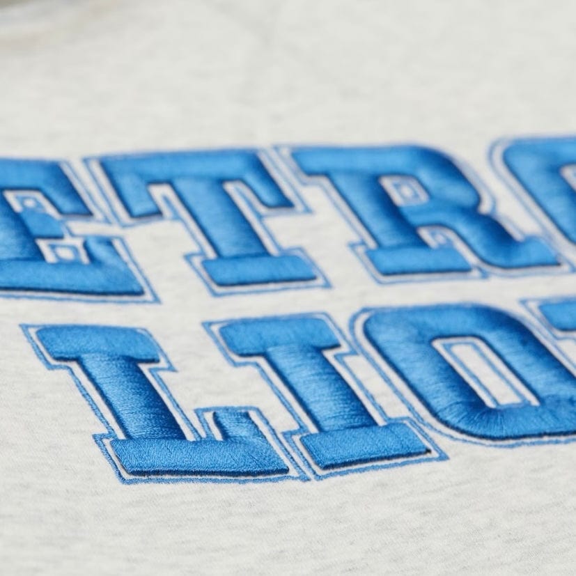 Mitchell & Ness Detroit Lions Offseason Flc Vintage Logo Hoodie (Heather Gray)