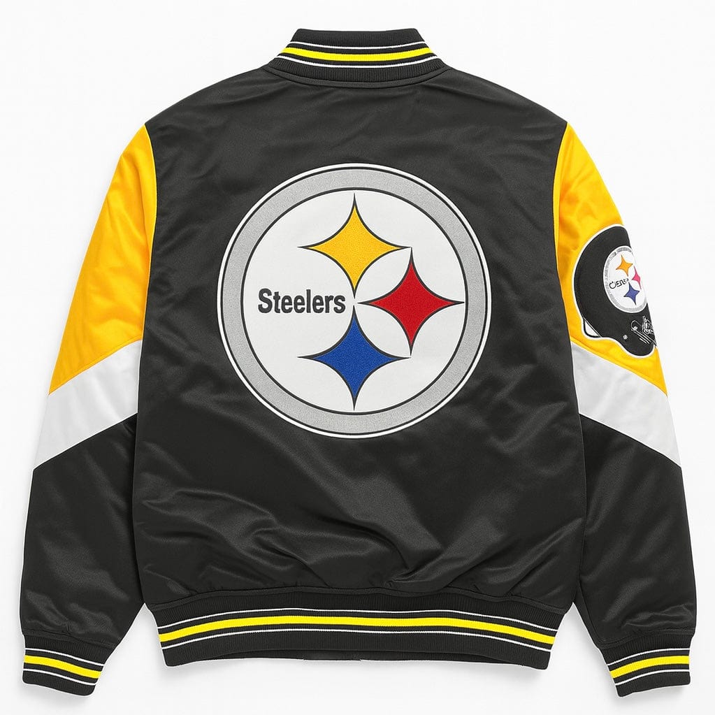 Mitchell & Ness Nfl Pittsburgh Steelers Throw It Back Heavyweight Jacket (Black)