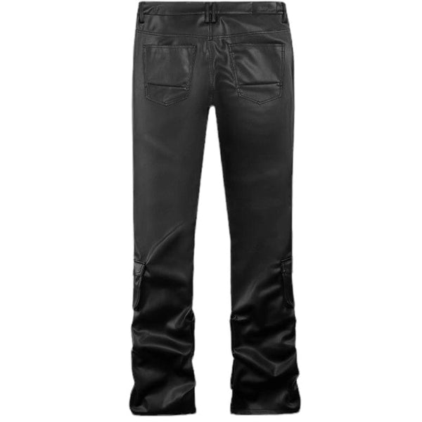 Smoke Rise Vegan Leather Stacked Utility Pants (Black) WP23685