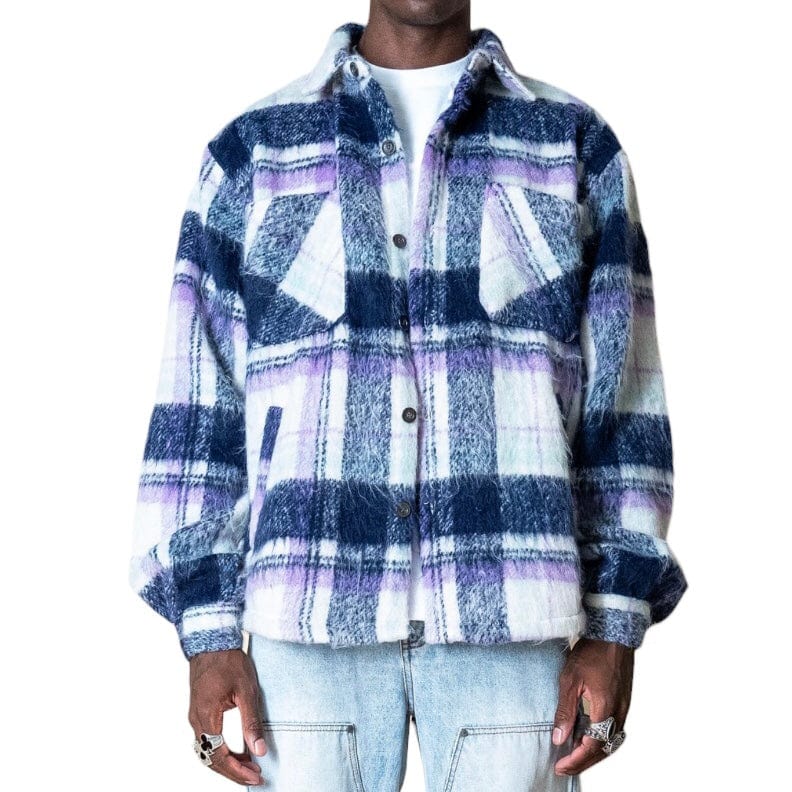 Eptm Side Slit Flannel (Purple/White) EP10859