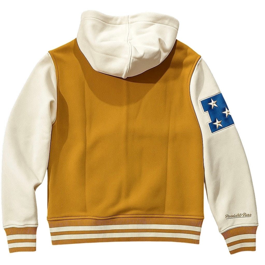 Mitchell & Ness NFL Detroit Lions Dusted Flc Full Snap Jacket (Brown/Cream)