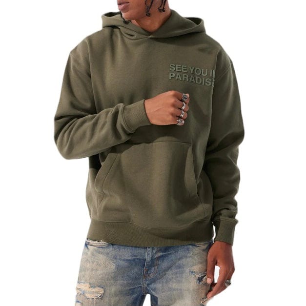 Jordan Craig Paradise Tonal Pullover Hoodie (Olive) 8862H