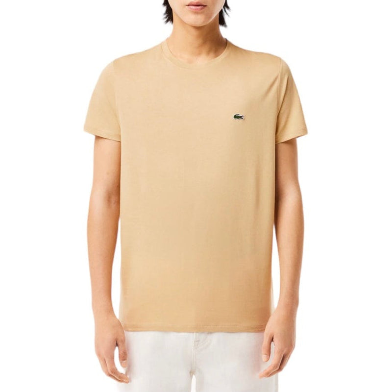 Lacoste Crew Neck Pima Cotton Jersey T Shirt (Beige) TH6709-51