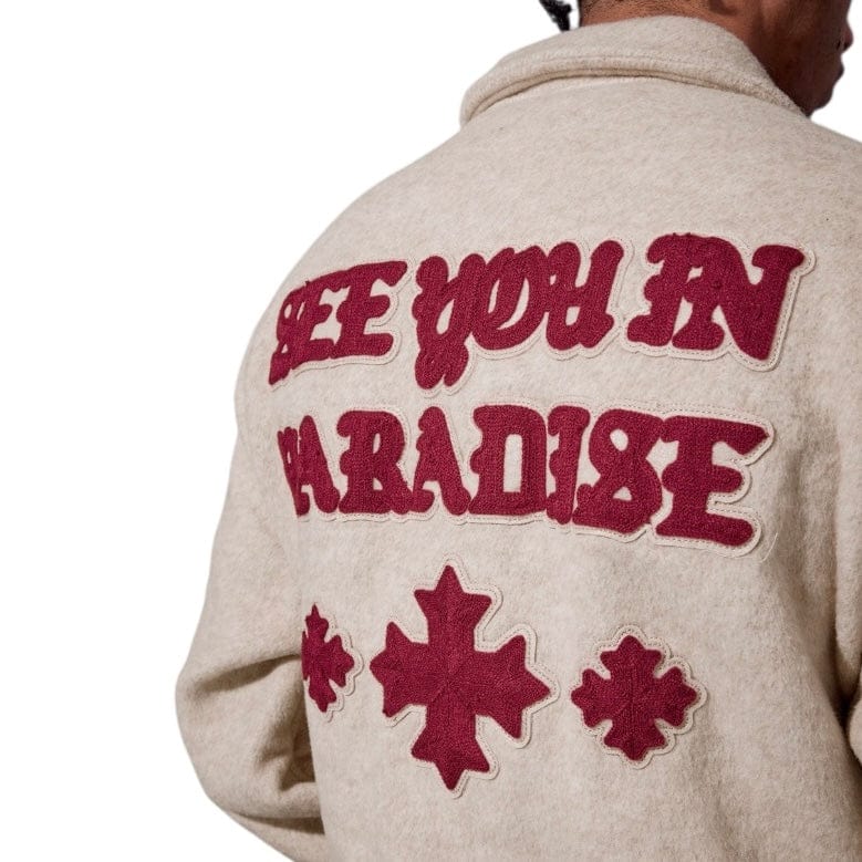 See You In Paradise Wool Embroidered Shacket (Cream) 2569