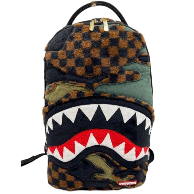 Sprayground Green Camo 3AM Fur Backpack