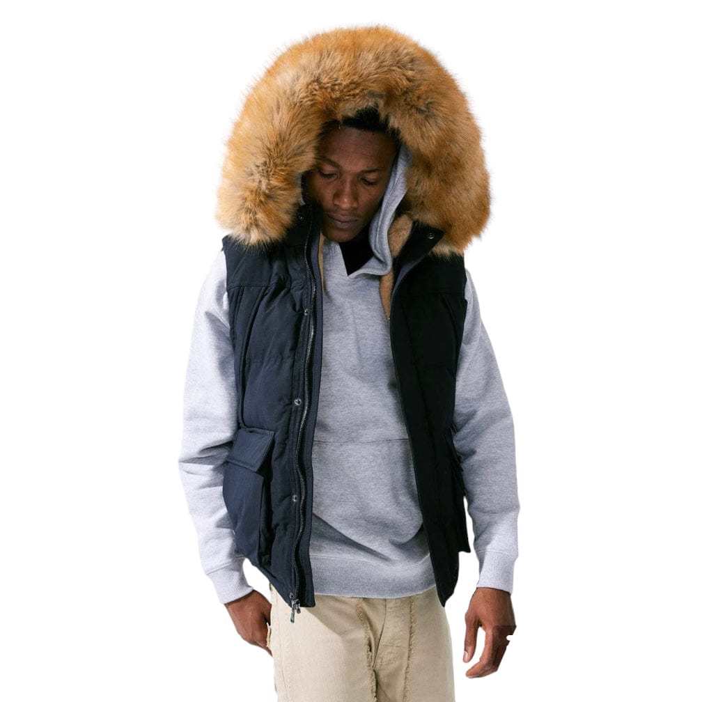 Jordan Craig Yukon Fur Lined Puffer Vest (Navy)