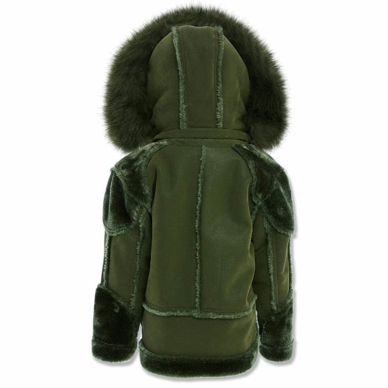 Boys Jordan Craig El Jefe Shearling Moto Jacket (Military Green) 91625B