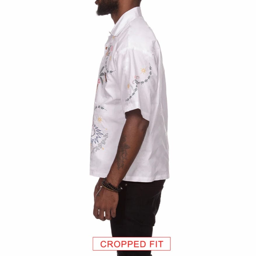 Ice Cream Cropped Fit The Palms SS Woven Shirt (White) 441-3600