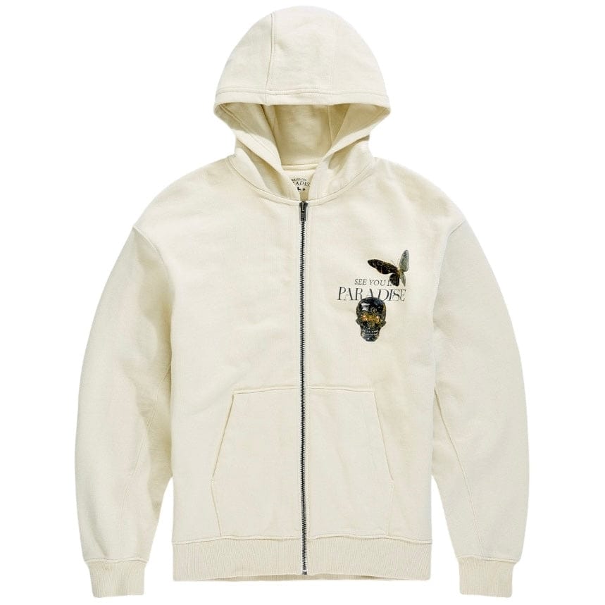 See You In Paradise Butterfly Effect Zip Up Hoodie (Cream) 8267H