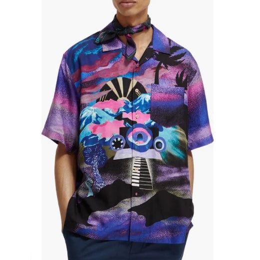 Scotch & Soda Placed Printed Tencel Shirt (Moody Festival) 172964