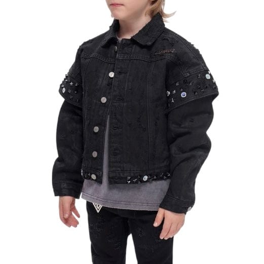 Kids Valabasas Scavenged Denim Jacket (Black Waxed) VPLAY-VJK1-1030