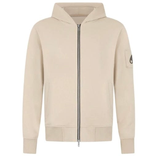 Moose Knuckles Hartsfield Zip Up Hoodie (Alabaster) M35MS609-1705