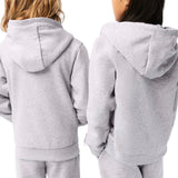 Kids Lacoste Kangaroo Pocket Zip-Up Hoodie (Grey Chine) SJ9723-51