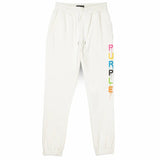 Purple Brand Wordmark Drip Sweatpants (Off White) P450-FCMW124