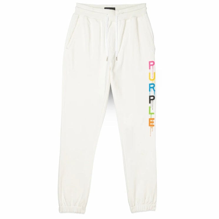 Purple Brand Wordmark Drip Sweatpants (Off White) P450-FCMW124