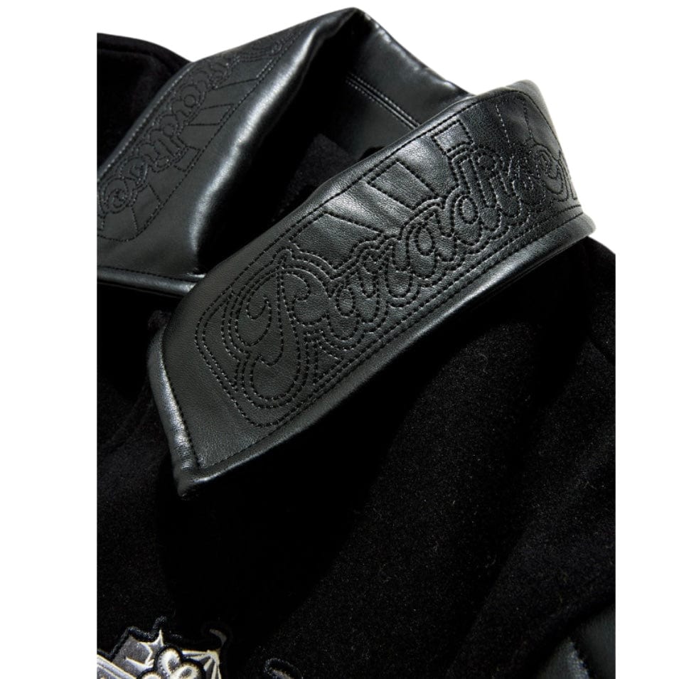 See You In Paradise Smoke & Mirrors Varsity Jacket (Noir) 91667