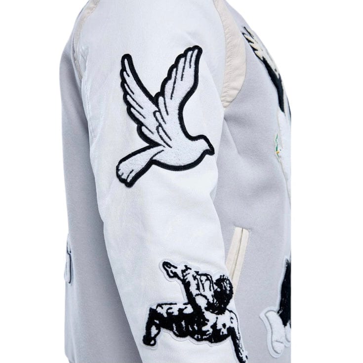 Jordan Craig Fallen Angels Varsity Jacket (Light Grey) 91647