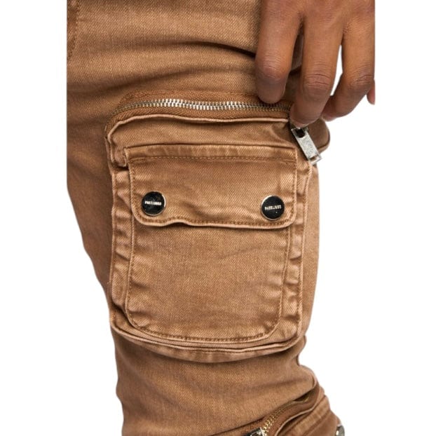 Pheelings "Journey To Greatness" Cargo Flare Stacked Denim (Brown)
