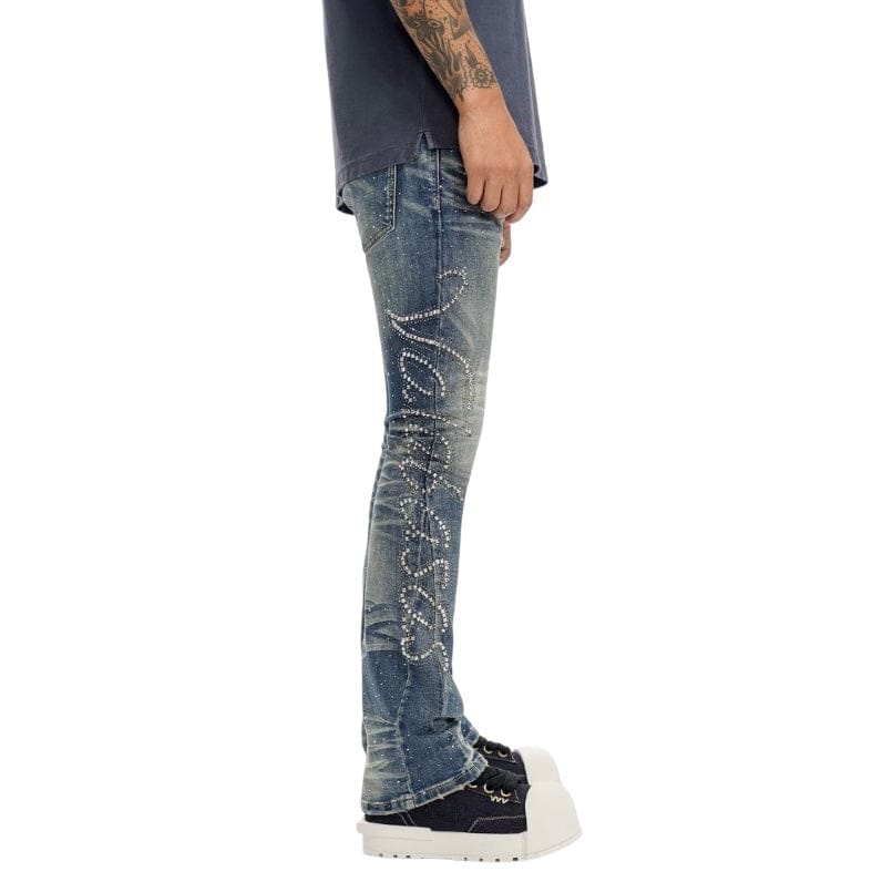 Valabasas Lattice Stacked Denim (Dark Blue) VLBS-VJ3-1030