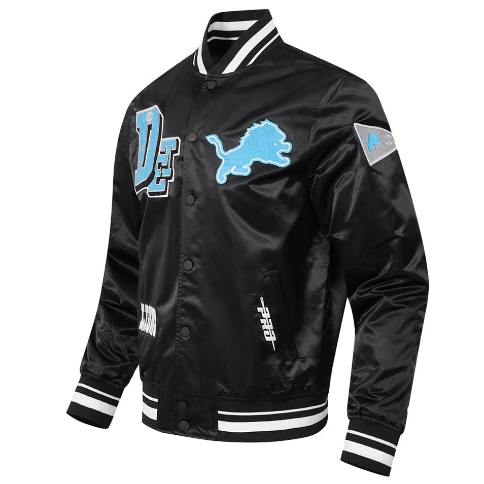 Pro Standard NFL Detroit Lions Best Of Men's Rib Satin Jacket (Black)