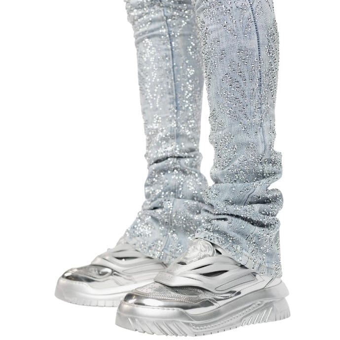 Guapi Aqua Blue Embellished Denim V2 (Aqua Blue)