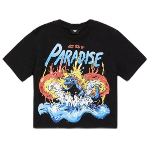 Boys Jordan Craig Sea Monster Cropped Boxy T Shirt (Black) 9201AB
