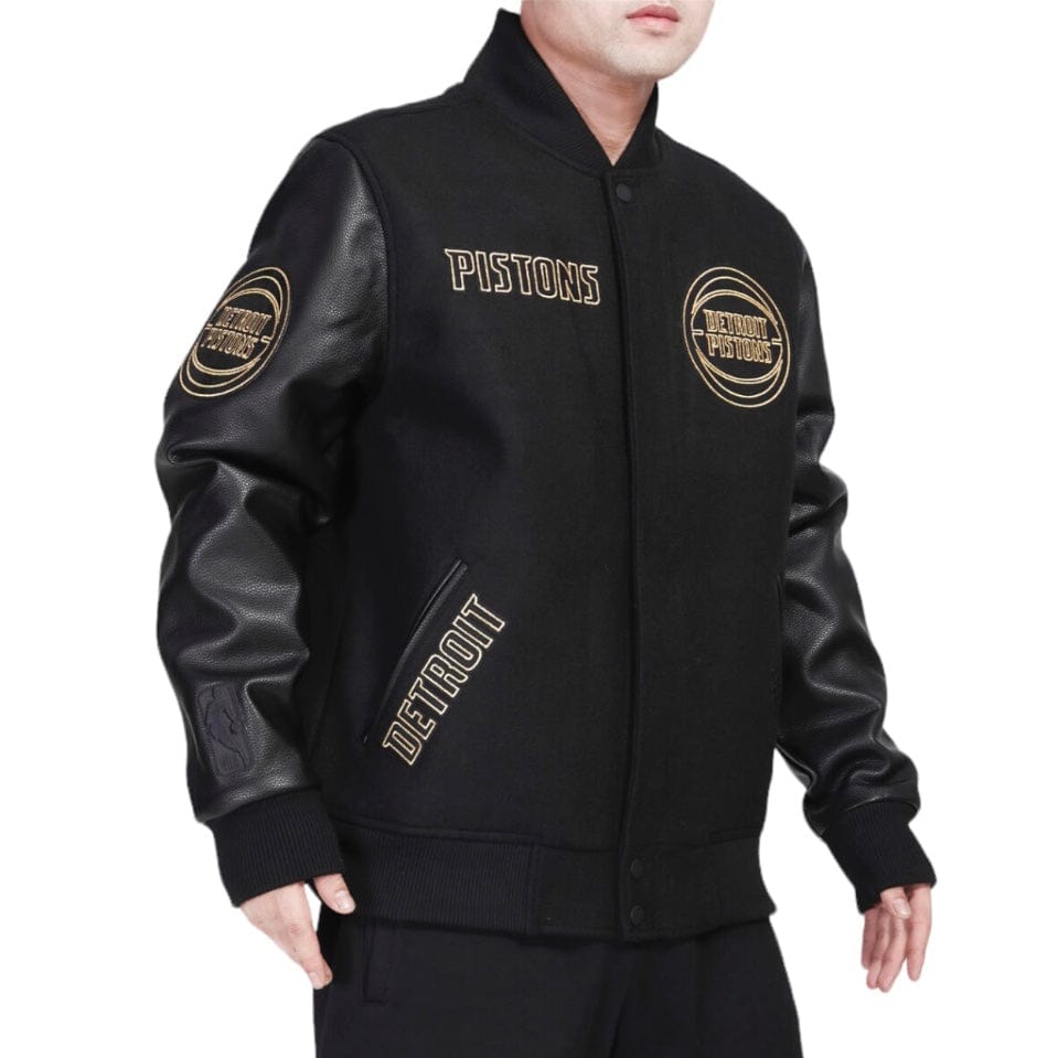 Pro Standard Detroit Pistons Black & Gold Varsity Jacket (Jet Black)