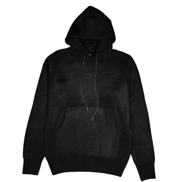One In A Million Crystal String Pullover Sweater Hoodie (Black)