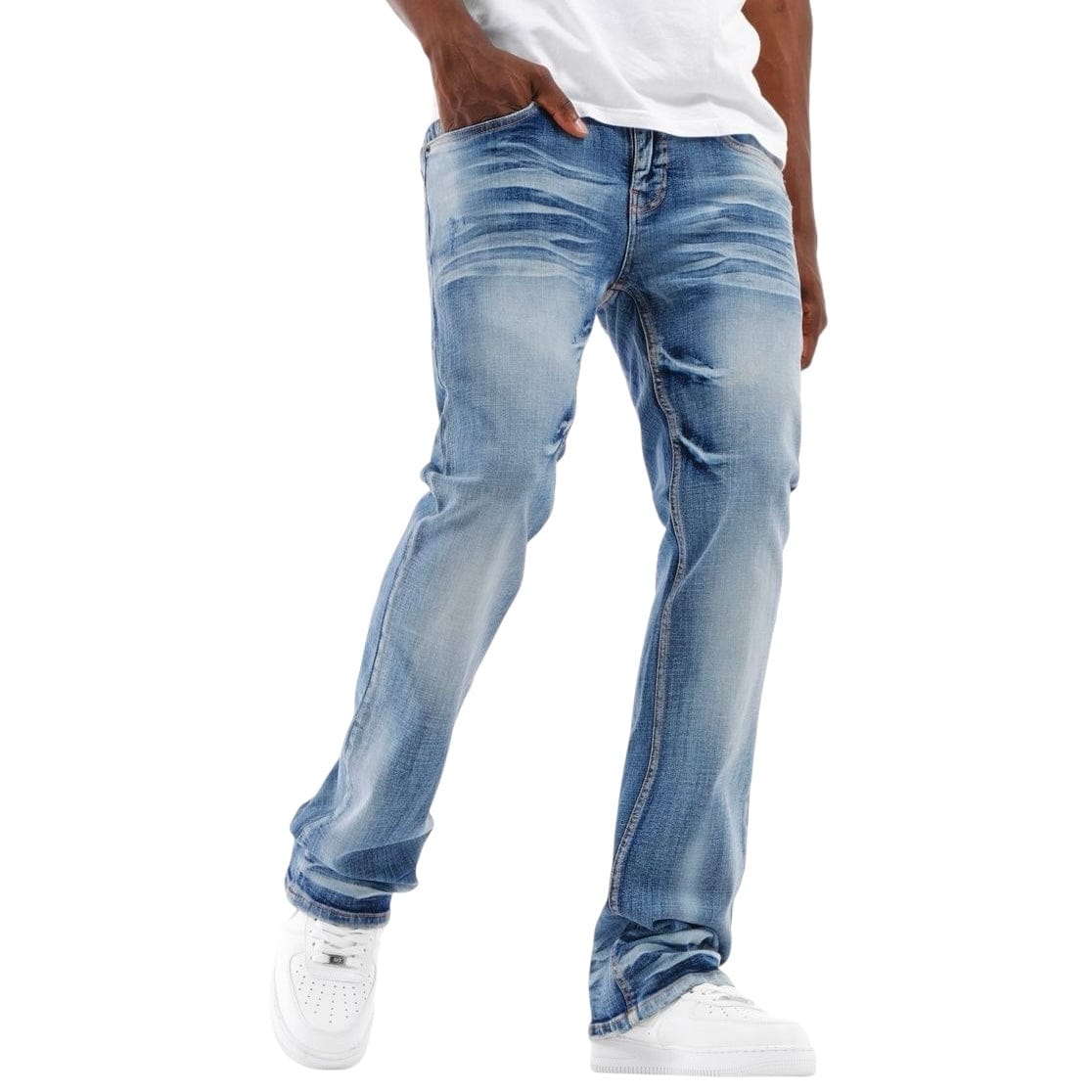 Copper Rivet Flare Fit Denim Jean (Light Sand Blue) 533018-LSB