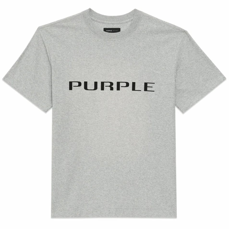 Purple Brand Wordmark Textured SS Tee (Heather Grey) P104-JWHG324