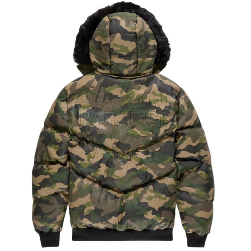 See You In Paradise The Wild One Camo Puffer Jacket (Vintage Camo) 91665C