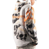 Majestik Rockon Rhinestone Tapestry Jacquard LS Hoodie (Off White) TH2482