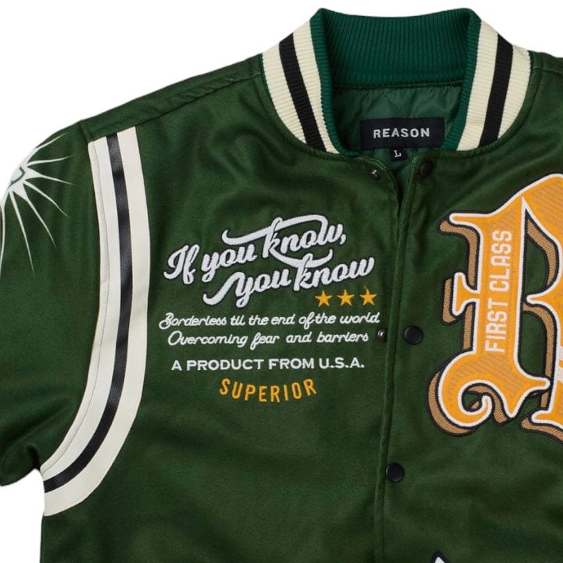 Reason Brand Dept Of Chaos Varsity Jacket (Green) OWG-18