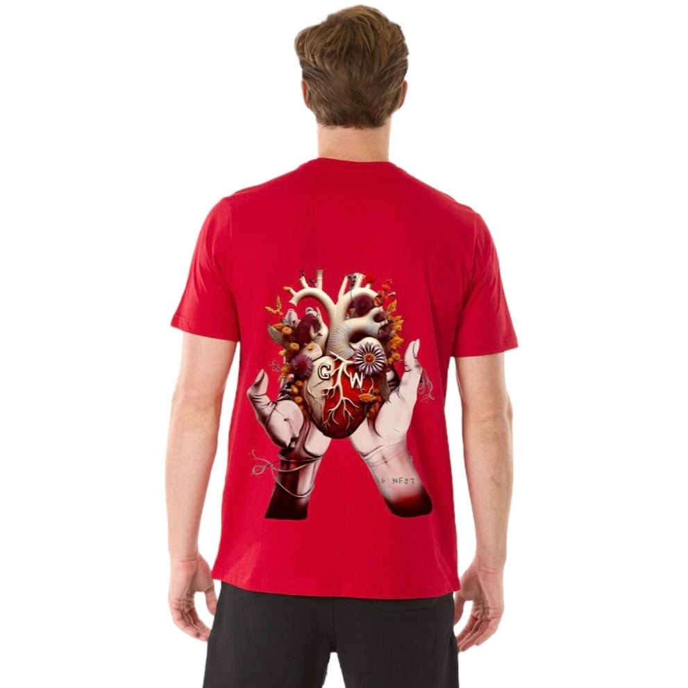 G West Flower Heart Tee (Red) GWPBAST5033