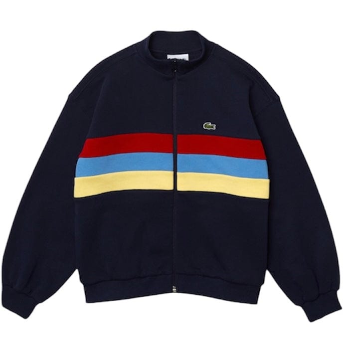 Lacoste Colorblock Bands Fleece Zip Sweatshirt (Navy Blue) SJ7546-51