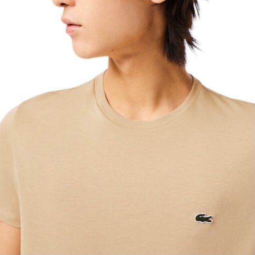 Lacoste Crew Neck Pima Cotton Jersey T Shirt (Beige) TH6709-51