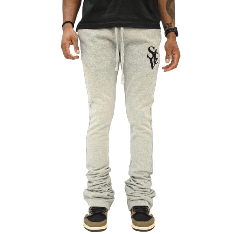 Si Tu Veux Logo Super Stacked Jogger (Heather Gray) TV0092