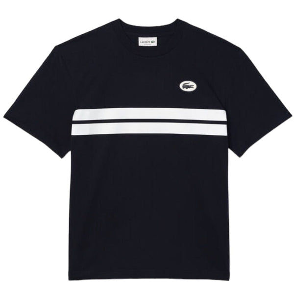 Lacoste Heritage Print Cotton Tee (Navy Blue) TH8590-51