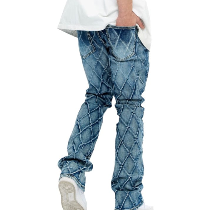 Valabasas Tired Stacked Denim Jean (Blue Washed) VLBS-VJ3-1002