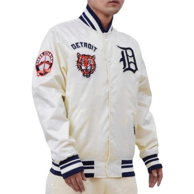 Detroit Tigers Retro Classic Rib Wool Varsity Jacket (EGGSHELL/MIDNIGH