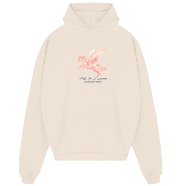 Undergold Dreamers Pegasus Boxy Hoodie (Cream)