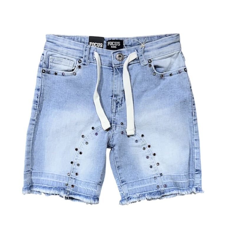 Boys Focus Multi Stone Shorts (Light Blue)