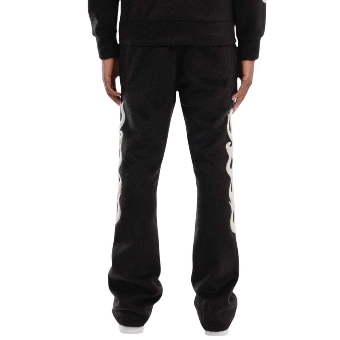 Copper Rivet Pearled Mohair Full Zip Hoodie & Pants Set (Black)
