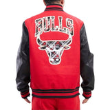 Pro Standard Nba Chicago Bulls Pro Prep Wool Varsity Jacket (Red/Black)