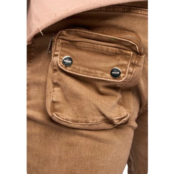 Pheelings "Journey To Greatness" Cargo Flare Stacked Denim (Brown)