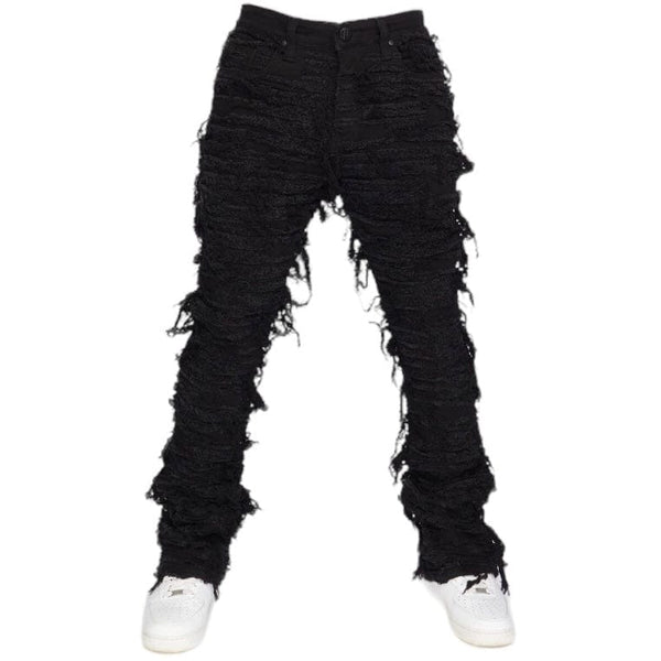 Politics Jeans - PU Cargo Stacked Zip Flare Jeans (Black) – Octane